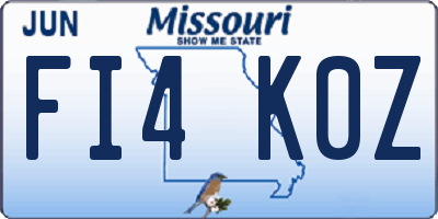 MO license plate FI4K0Z