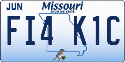 MO license plate FI4K1C