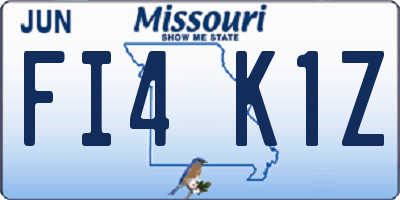 MO license plate FI4K1Z
