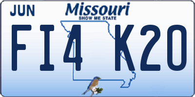 MO license plate FI4K2O