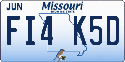 MO license plate FI4K5D