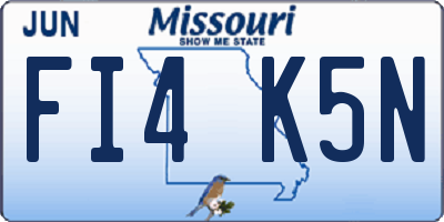MO license plate FI4K5N