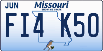 MO license plate FI4K5O