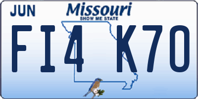 MO license plate FI4K7O