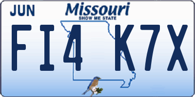 MO license plate FI4K7X