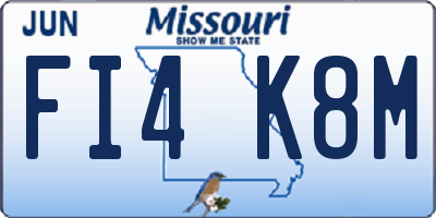 MO license plate FI4K8M