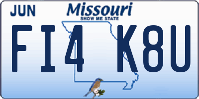 MO license plate FI4K8U