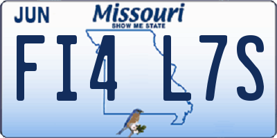 MO license plate FI4L7S
