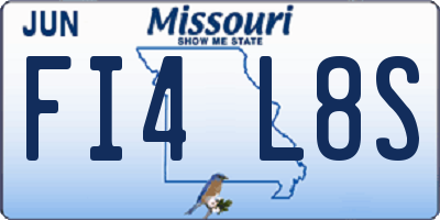 MO license plate FI4L8S