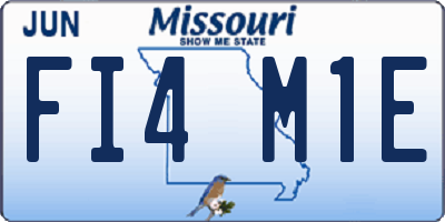 MO license plate FI4M1E