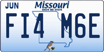 MO license plate FI4M6E