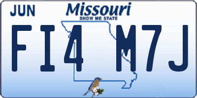 MO license plate FI4M7J