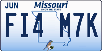 MO license plate FI4M7K