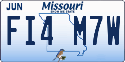MO license plate FI4M7W