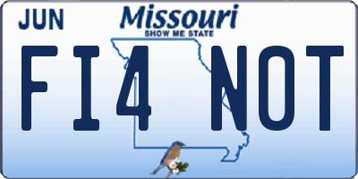 MO license plate FI4N0T