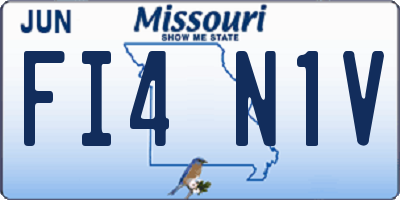 MO license plate FI4N1V