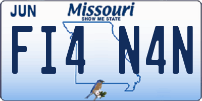 MO license plate FI4N4N