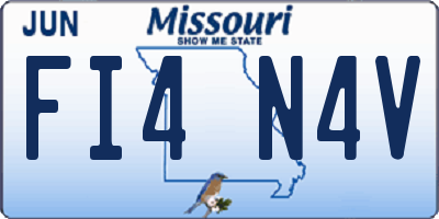 MO license plate FI4N4V