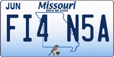 MO license plate FI4N5A