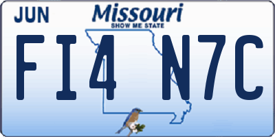 MO license plate FI4N7C