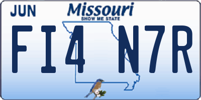 MO license plate FI4N7R