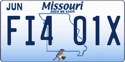 MO license plate FI4O1X