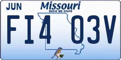 MO license plate FI4O3V