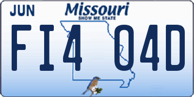 MO license plate FI4O4D
