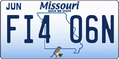 MO license plate FI4O6N