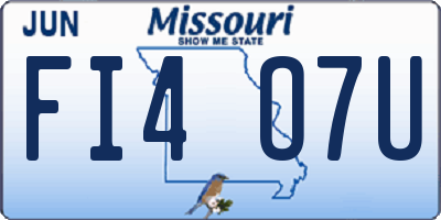 MO license plate FI4O7U