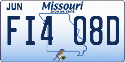 MO license plate FI4O8D