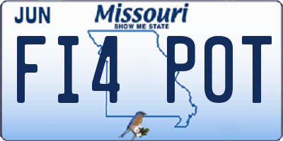 MO license plate FI4P0T