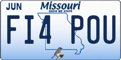 MO license plate FI4P0U
