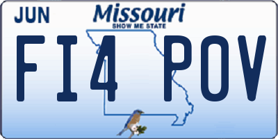 MO license plate FI4P0V
