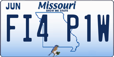 MO license plate FI4P1W