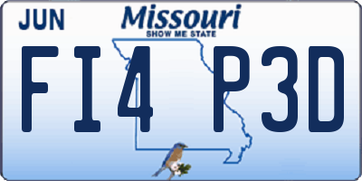 MO license plate FI4P3D