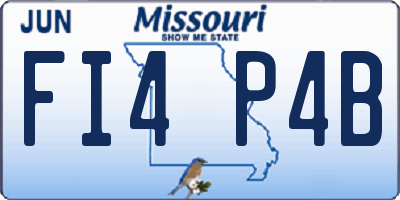 MO license plate FI4P4B