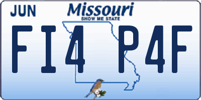 MO license plate FI4P4F