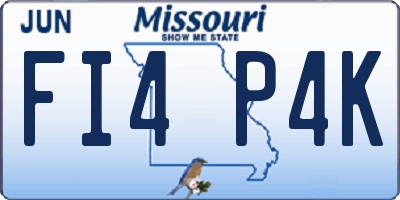 MO license plate FI4P4K