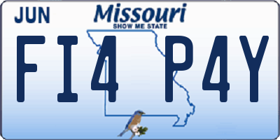 MO license plate FI4P4Y