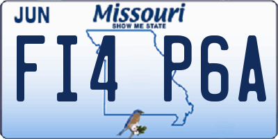 MO license plate FI4P6A