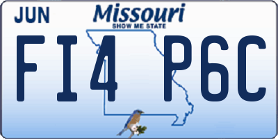 MO license plate FI4P6C