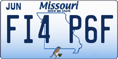 MO license plate FI4P6F