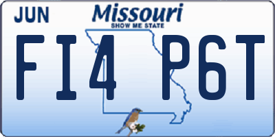 MO license plate FI4P6T