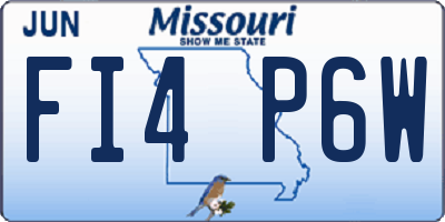 MO license plate FI4P6W
