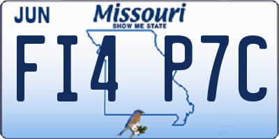 MO license plate FI4P7C