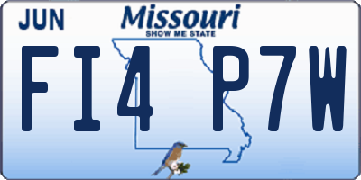 MO license plate FI4P7W