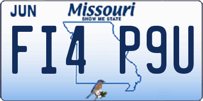 MO license plate FI4P9U