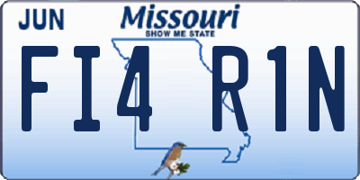 MO license plate FI4R1N