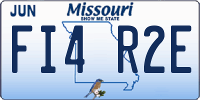 MO license plate FI4R2E
